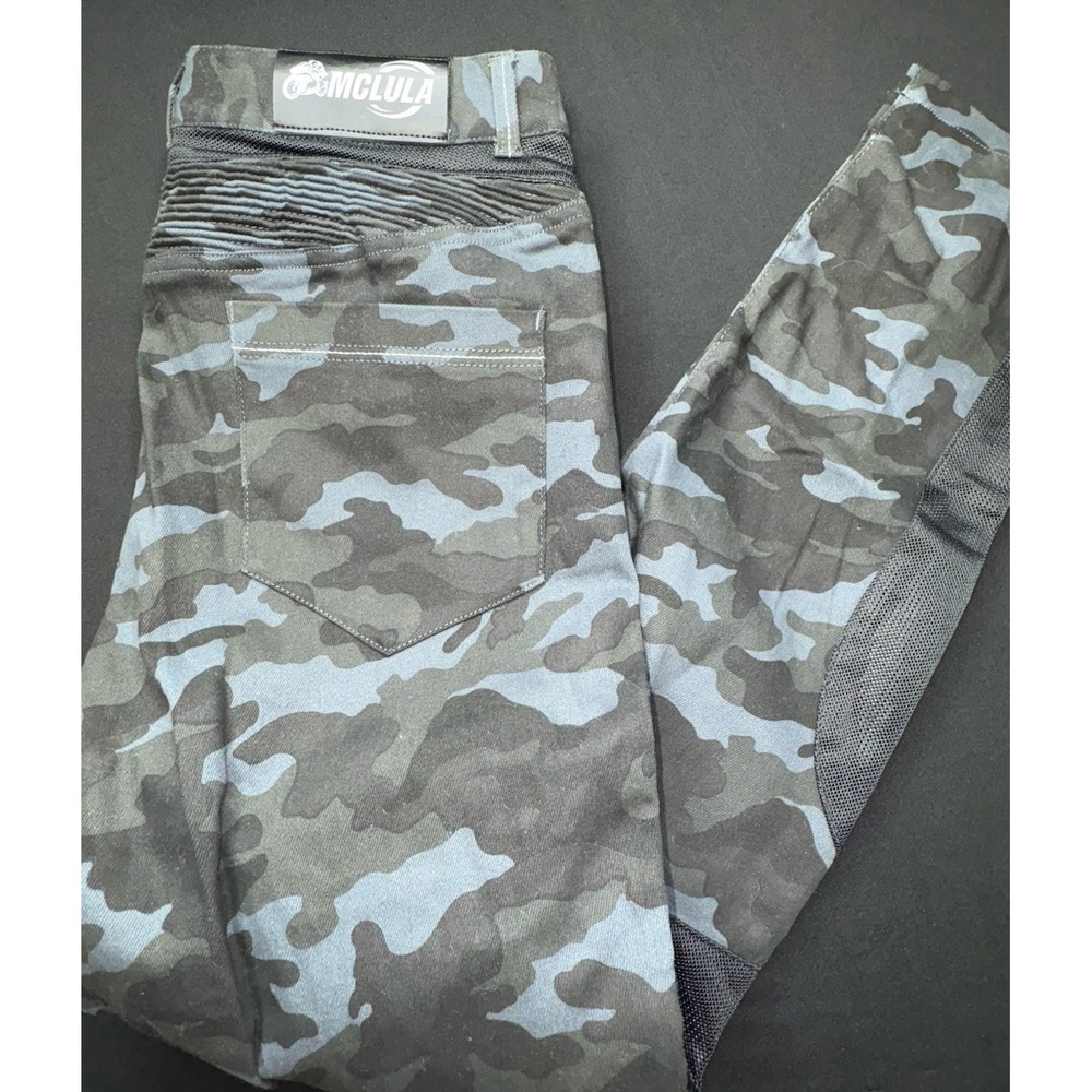Mclula Motorcycle Riding Pants 30x30 Camo Tactical Mesh Armor Blue - Picture 6 of 12